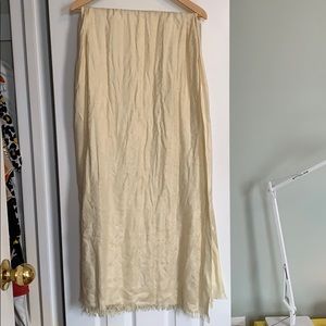 Tory Burch Cream Logo Jacquard Silk Blend Scarf